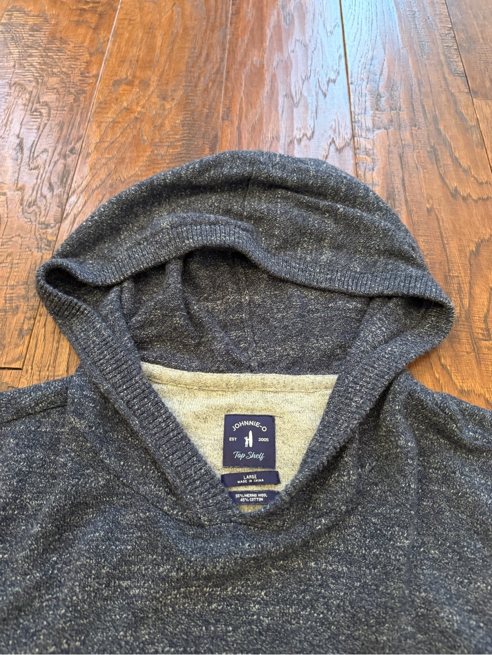 Johnnie-O Top Shelf mens Hooded sweater size Large merino wool Pockets - Picture 10 of 14